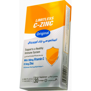 Limitless C - Zinc Original ( Vitamin C 100 mg + Zinc Gluconate 5 mg ) 30 lozenges